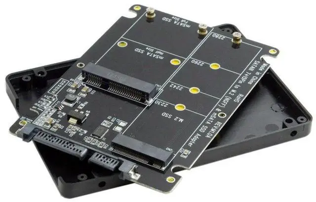 Alt view image 2 of 6 - 2 in 1 Combo Enclosure, M.2 NGFF B-key & mSATA SSD to SATA 3.0 6Gbps Adapter Converter Case for PC Laptop Storage Upgrade
