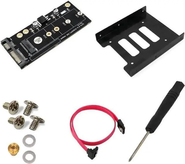 Main image of M.2 NGFF SATA SSD to SATA 3.0 Adapter Riser Card with Standard 3.5 Inch Mount Bracket Tray, Compatible with 2230/2242/2260/2280mm B/B+M Key M.2 Solid State Drives for Desktop Storage Upgrade