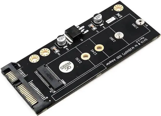 Alt view image 2 of 3 - M.2 NGFF SATA SSD to SATA 3.0 Adapter Riser Card with Standard 3.5 Inch Mount Bracket Tray, Compatible with 2230/2242/2260/2280mm B/B+M Key M.2 Solid State Drives for Desktop Storage Upgrade