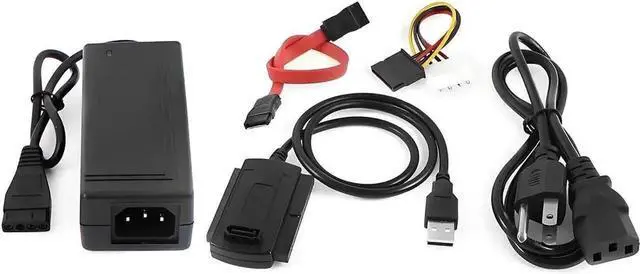 Alt view image 7 of 7 - Shuole 3XY USB 2.0 to IDE SATA Hard Drive Reader Adapter, 480Mbps Serial Parallel Converter with Power Supply, Compatible with 2.5/3.5 Inch IDE SATA HDD SSD & 5.25" Optical Drives