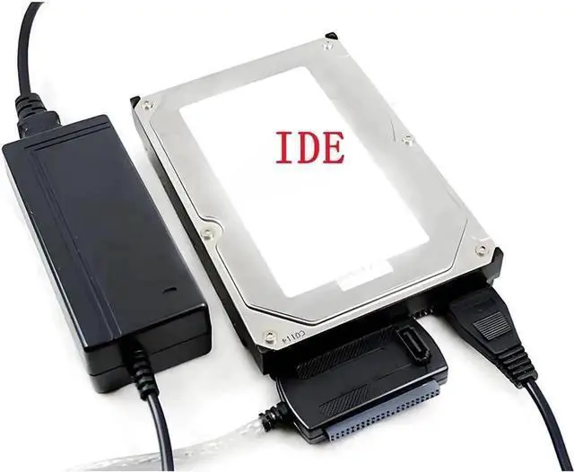 Alt view image 5 of 7 - Shuole 3XY USB 2.0 to IDE SATA Hard Drive Reader Adapter, 480Mbps Serial Parallel Converter with Power Supply, Compatible with 2.5/3.5 Inch IDE SATA HDD SSD & 5.25" Optical Drives