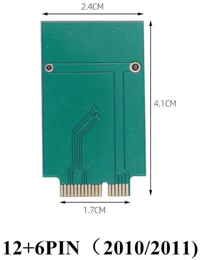 Alt view image 3 of 6 - M.2 NGFF SATA SSD Adapter Card, 6+12Pin for 2010-2011 MacBook Air A1369 A1370 & 7+17Pin for 2012 MacBook Air A1465 A1466, Convert Apple Proprietary SSD Slot to Standard M.2 B/B+M Key for PC Storage Up
