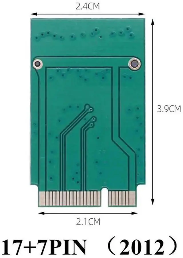 Alt view image 2 of 6 - M.2 NGFF SATA SSD Adapter Card, 6+12Pin for 2010-2011 MacBook Air A1369 A1370 & 7+17Pin for 2012 MacBook Air A1465 A1466, Convert Apple Proprietary SSD Slot to Standard M.2 B/B+M Key for PC Storage Up