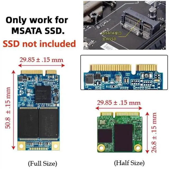 Alt view image 3 of 7 - CY Mini PCIe mSATA SSD to M.2 NGFF PCIe Converter Adapter Card, Mini PCI-e mSATA to Standard M.2 Slot PCBA Board for Desktop & Laptop Storage Upgrade