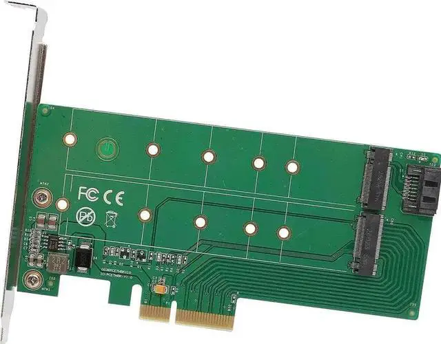 Main image of 2-in-1 M.2 Adapter Card, M-Key NVMe PCIe 2.0 x4 Host Converter + B-Key SATA SSD to SATA Port Expansion Card for Desktop Motherboard Storage Upgrade