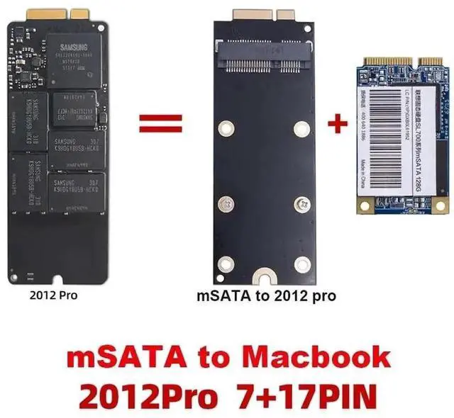 Alt view image 5 of 6 - 7+17Pin M.2 NGFF mSATA SSD Converter Adapter Card, Storage Upgrade Board for 2012 & Early 2013 MacBook Pro Retina A1425 A1398 MC975 MC976 MD212 MD213 ME662 ME664 ME665
