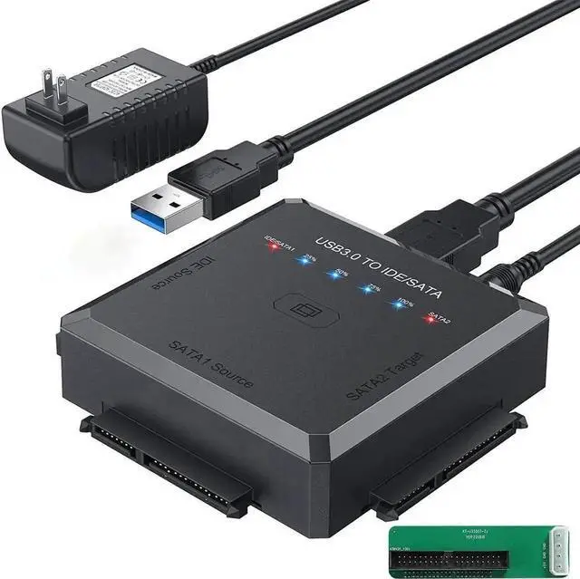 Main image of USB 3.0 to SATA IDE Hard Drive Adapter Cable with One Touch Backup & 12V/2A Power Supply, Universal External Disk Reader for 2.5/3.5 Inch SSD HDD CD DVD Optical Drives, Data Recovery Converter