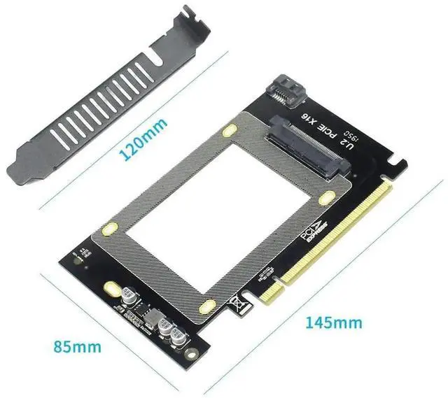 Alt view image 2 of 7 - PCIe 3.0 x16 U.2 SFF-8639 Adapter Card, NVMe & SATA U.2 SSD PCIe Expansion Card for 2.5 Inch Intel U.2 SSD Samsung PM953 Enterprise Storage Upgrade