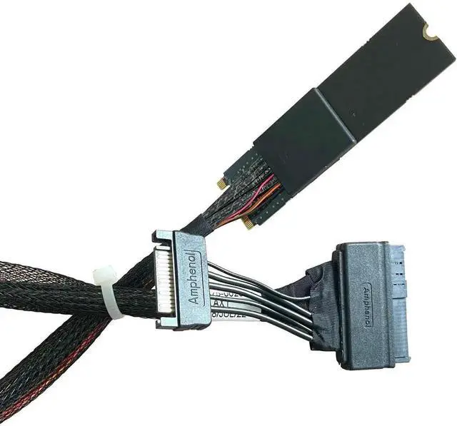 Alt view image 3 of 4 - PCIe 4.0 M.2 NGFF M-Key Host to U.2 SFF-8639 NVMe SSD Converter Adapter, Enterprise U.2 Storage Expansion Kit with 75CM Long SATA Power Extension Cable