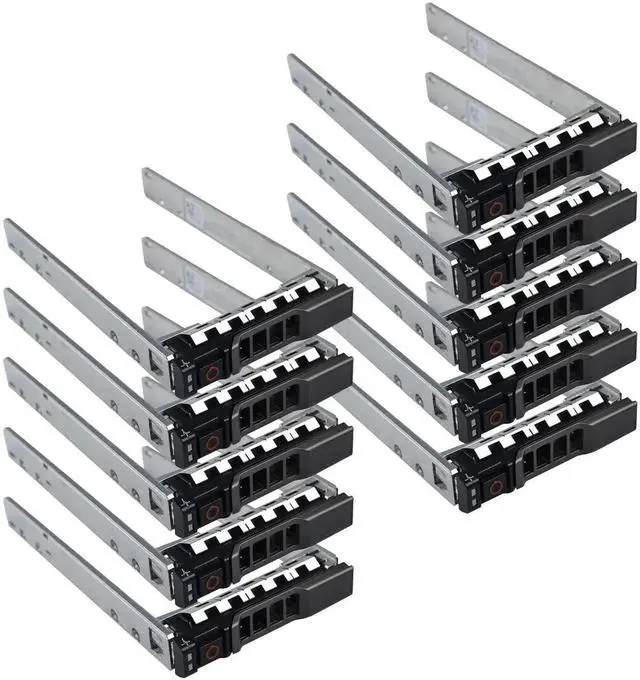 Main image of 10 Pack 2.5 Inch SFF SAS SATA NVMe SSD Hard Drive Tray Caddy PN G176J 0G176J Hot Swap Carrier Compatible with Dell PowerEdge 12G 13G 14G T440 T640 R630 R730 R730XD T430 T630 R830 R930 R720 R820 R920 S