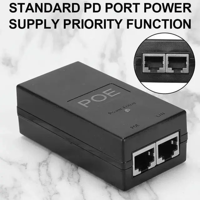 Alt view image 3 of 4 - 24V 0.5A 24W POE Power Supply Desktop POE Injector Ethernet DC Adapter for CCTV Security Surveillance Cameras