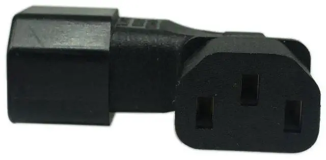 Alt view image 4 of 6 - Cerrxian Left Angle IEC 320 C14 Male to C13 Female Power Adapter, 3-Pin PDU PSU UPS Power Extension Receptacle for LCD LED Wall Mount TVs, Servers & Monitors