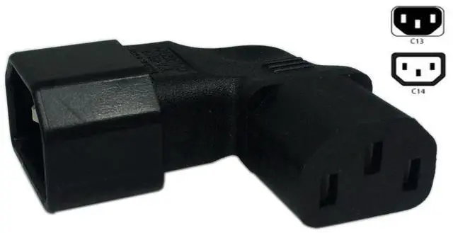 Alt view image 6 of 6 - Cerrxian Left Angle IEC 320 C14 Male to C13 Female Power Adapter, 3-Pin PDU PSU UPS Power Extension Receptacle for LCD LED Wall Mount TVs, Servers & Monitors