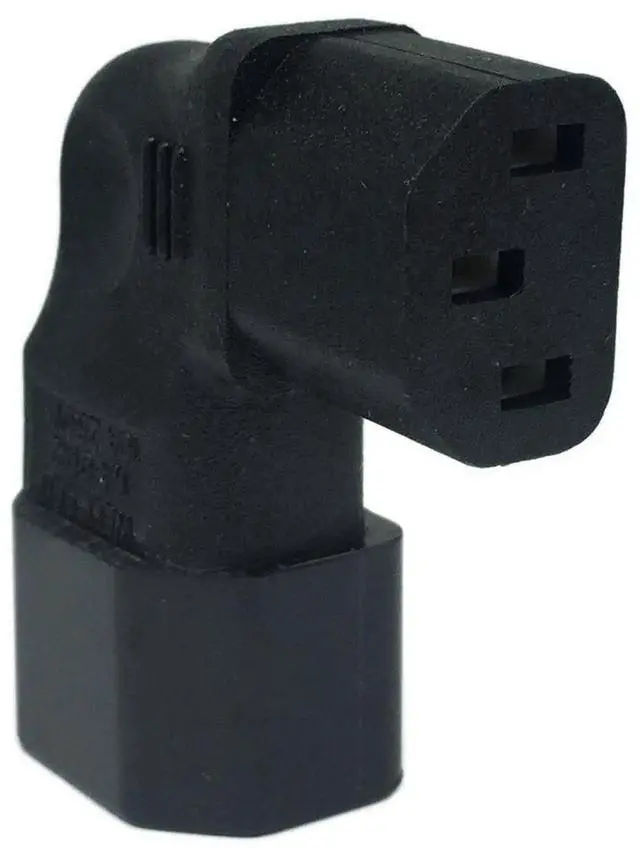 Alt view image 3 of 6 - Cerrxian Left Angle IEC 320 C14 Male to C13 Female Power Adapter, 3-Pin PDU PSU UPS Power Extension Receptacle for LCD LED Wall Mount TVs, Servers & Monitors