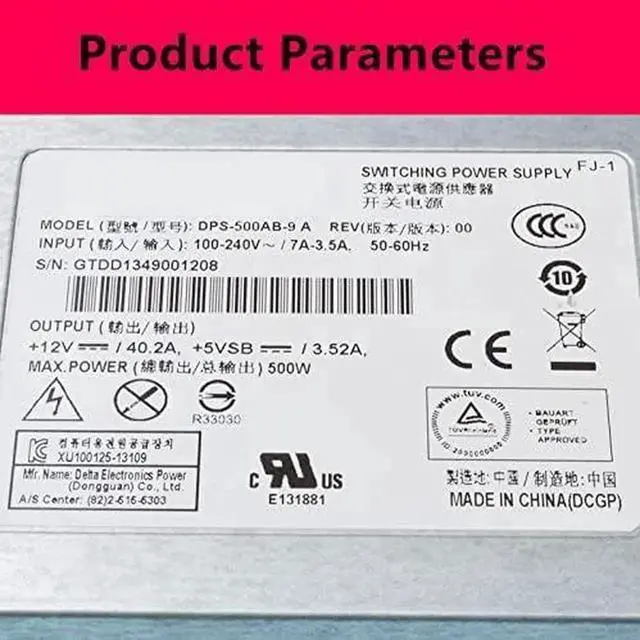 Alt view image 4 of 5 - 500W Server Power Supply DPS-500AB-9 A DPS-500AB-9 D DPS-500AB-9 E Replacement PSU Compatible With HP Rack Servers Enterprise Storage Devices