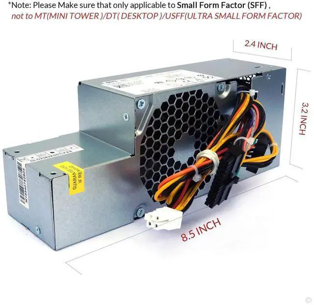 Alt view image 7 of 7 - 235W SFF Power Supply Replacement PW116 WU136 FR610 6RG54 MPF5F N6D7N RM112 67T67 R225M R224M H255T H235P-00 L235P-01 D235ES-00 F235E-00 Compatible with Dell Optiplex 760 780 960 980 Small Form Factor
