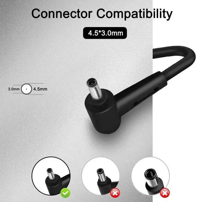 Alt view image 5 of 5 - 150W Laptop Charger AC Adapter 4.5*3.0mm Tip Compatible with ASUS Zenbook Pro 14/15/17, Vivobook Pro 14/15/16/14X/16X, OEM ADP-150CH D A18-150P1A
