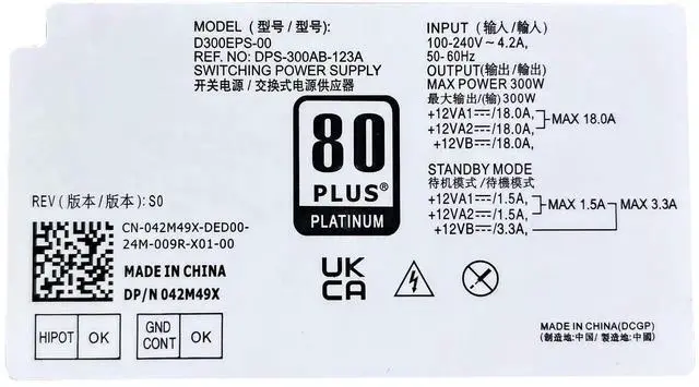Alt view image 3 of 4 - 300W MT Replacement Power Supply D300EPS-00 with 8+4+4Pin Connector Compatible with Dell Optiplex 3000MT 5000MT 7000MT, Vostro 3710 3910 T3660, XPS 8950, H300EPS-00 AC300EPS-01 P/N 3XY3J 6R2MV HD2W8