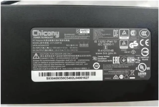 Alt view image 2 of 3 - Genuine New Chicony A17-230P1B 230W Laptop Charger 20V 11.5A USB Tip Power Adapter, OEM Replacement for MSI GE76 Raider 10UG RTX3070 Gaming Notebook