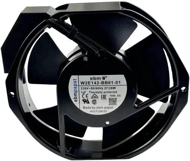 Alt view image 5 of 7 - Ebm-papst W2E142-BB01-01 Replacement Axial Cooling Fan, 7056ES, 230V 27/28W, 172×150×38mm Metal High Temperature Resistant Industrial Cabinet Fan
