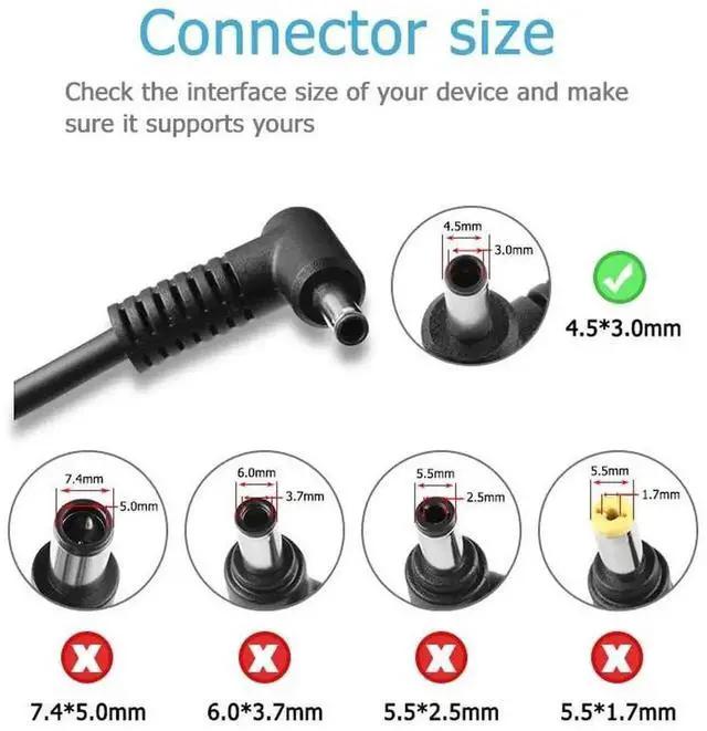Alt view image 4 of 7 - 240W 20V 12A AC Charger Replacement PN A20-240P2A S93-0409420-C54 4.5×3.0mm Tip for MSI Katana GF66 MS-1583, Pulse GL66 MS-1581 MS-1582, GL76 MS-17L3, Stealth GS66 12UGS 12UH Gaming Laptops