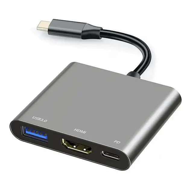 Main image of USB C Multiport Adapter with 4K HDMI, 10Gbps USB-A Port & PD Charging, Portable Docking Hub for Dual Display Extend, Compatible with MacBook, iPad Pro, USB-C Laptops
