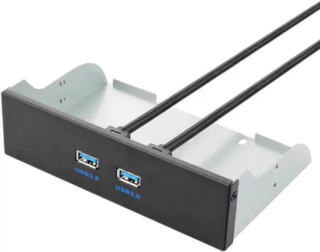 Main image of 5.25 Inch Internal Drive Bay USB 3.0 Front Panel Hub, 2 Port USB3.0 Type-A Female to Motherboard 20Pin Header Splitter Cable, Metal Bracket for CD-ROM Bay PC Case Upgrade