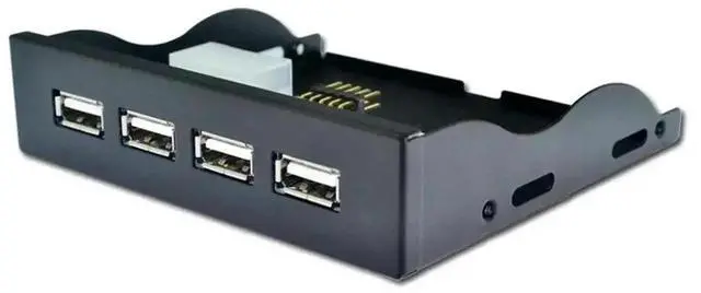 Main image of 4-Port USB 2.0 Front Panel Expansion Bracket, 3.5 Inch FDD Floppy Bay Mount USB Hub with 10Pin Internal Header Cable for Desktop PC Case Upgrade