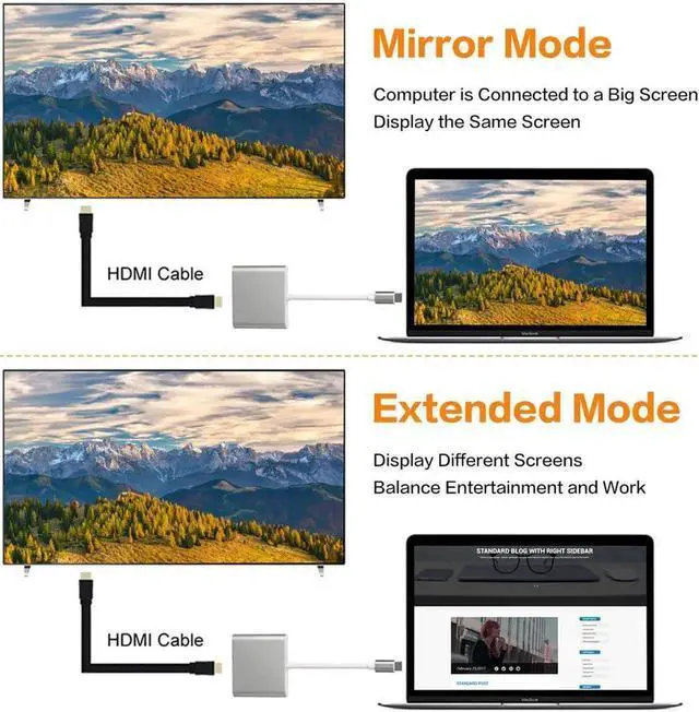 Alt view image 6 of 7 - Silver 3-in-1 USB C Multiport Adapter, 4K HDMI Output, USB 3.0 Data Port & USB-C PD Charging Hub, Type-C Digital Converter Compatible with MacBook, Chromebook Pixel, XPS13, Galaxy S8/S8 Plus