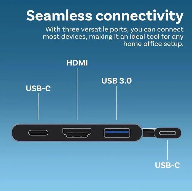 Alt view image 5 of 5 - Grey Aluminum USB-C Multiport Hub, USB 3.1/3.0 & PD Charging Type-C to 4K HDMI Adapter Dock Compatible with MacBook Pro, Samsung Galaxy S25/S24/S23/S22/S21, Note 20/10/9 Series