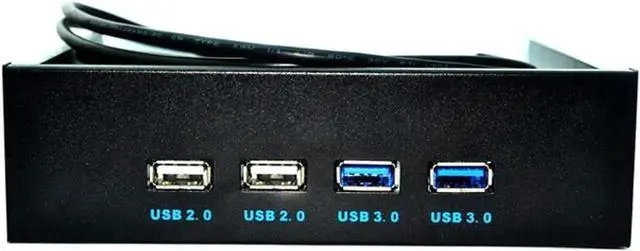 Main image of 5.25 Inch PC Case Front Panel USB Hub, 4 Ports Total (2×USB3.0 + 2×USB2.0), Equipped with 2.6FT USB-A Female to Motherboard Internal Extension Cable for Desktop Optical Drive Bay