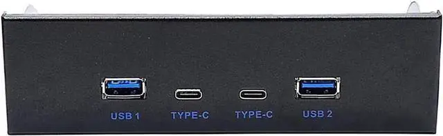 Main image of 5.25 Inch PC Case Front Panel USB 3.2 Gen2 10Gbps Hub, 2×USB-C + 2×USB-A 4 Ports Expansion Adapter, 20Pin Key-A Type-E Motherboard Header Splitter with 2.6FT Internal Cable