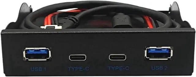 Alt view image 4 of 6 - 3.5 Inch Floppy Bay USB 3.2 Gen2 10Gbps Front Panel Hub, 2×USB-C + 2×USB-A 4 Ports PC Case Expansion Splitter, 20Pin Key-A Type-E Motherboard Header with 2FT Internal Cable