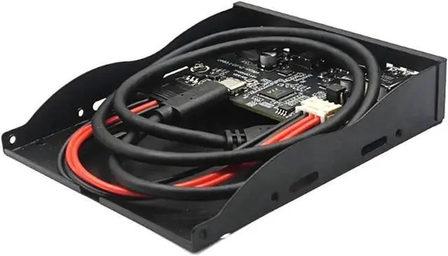 Alt view image 5 of 6 - 3.5 Inch Floppy Bay USB 3.2 Gen2 10Gbps Front Panel Hub, 2×USB-C + 2×USB-A 4 Ports PC Case Expansion Splitter, 20Pin Key-A Type-E Motherboard Header with 2FT Internal Cable