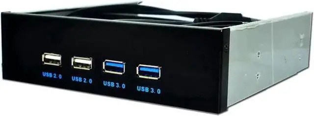 Alt view image 3 of 3 - 5.25 Inch PC Case Front Panel 4-Port USB Hub, 2 USB3.0 + 2 USB2.0 with 2.6FT Extension Cable to Motherboard USB Header