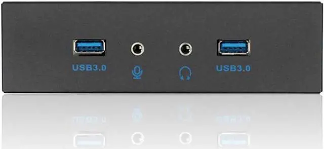 Main image of 5.25 Inch PC Front Panel USB Hub, 2 USB3.0 Ports with HD Audio & Mic Jack, 2.6FT 20Pin USB Splitter Cable for Desktop Case Expansion