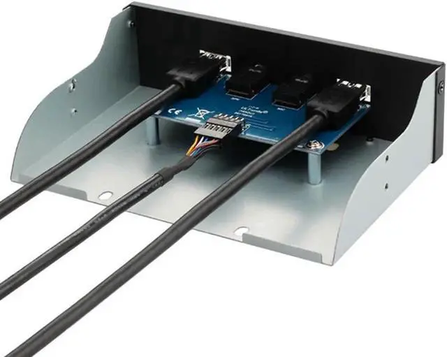 Alt view image 3 of 3 - 5.25 Inch PC Front Panel USB Hub, 2 USB3.0 Ports with HD Audio & Mic Jack, 2.6FT 20Pin USB Splitter Cable for Desktop Case Expansion