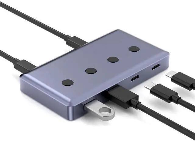 Main image of 6 Port USB 3.2 Hub Splitter, USB-A & USB-C Ports with USB C Power Supply Port, 10Gbps High Speed Data Hub for PC, External HDD, Flash Drives, Keyboard & Peripherals