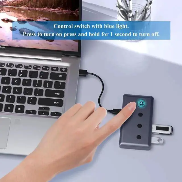 Alt view image 7 of 7 - 6 Port USB 3.2 Hub Splitter, USB-A & USB-C Ports with USB-C Power Input, 10Gbps High Speed Data Hub for PC, External HDD, Flash Drives, Keyboard and USB Peripherals