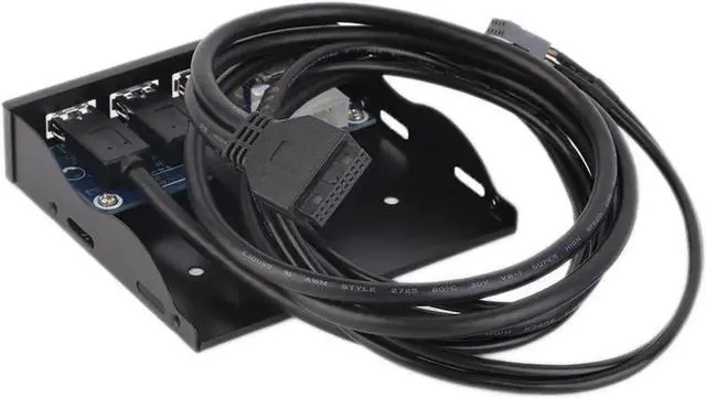 Alt view image 2 of 6 - 3.5 Inch PC Case Front Panel 4-Port USB Hub, 2 USB3.0 + 2 USB2.0 with 2FT Internal Cable for Motherboard USB Header Connection