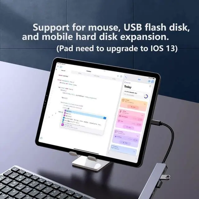 Alt view image 6 of 7 - 7-in-1 Multiport USB C Hub Adapter, 4K@30Hz HDMI, USB3.0/USB2.0, USB-C, SD/TF Card Reader, 100W PD Charging Dock for MacBook, iPad, HP, Samsung, Huawei Laptops