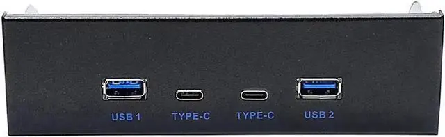Main image of 5.25 Inch PC Bay USB 3.2 10Gbps Front Panel Hub, 2 USB-C + 2 USB-A 4-Port Case Expansion Adapter, 20Pin Key-A Type-E Motherboard Header Splitter with 2.6FT Internal Cable