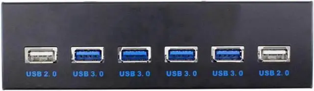 Alt view image 4 of 5 - 5.25 Inch Metal Bracket 6-Port Front Panel USB Hub, 4 USB 3.0 + 2 USB 2.0 Optical Drive Bay Expansion Splitter with 20Pin Motherboard USB Header Cable for Desktop PC Chassis