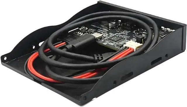 Alt view image 2 of 5 - 3.5 Inch Floppy Bay 4-Port USB 3.2 Gen 2 Front Panel Hub, 2 USB-A + 2 USB-C 10Gbps Expansion Adapter, 2FT 20Pin Key-A Type-E Motherboard Header Splitter Cable Included