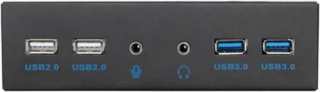 Alt view image 2 of 5 - 5.25 Inch CD-ROM Bay 4-Port Front Panel USB Hub with HD Headphone & Microphone Jack, 2 USB 3.0 + 2 USB 2.0 Stereo Audio Expansion Bracket for Desktop PC Chassis