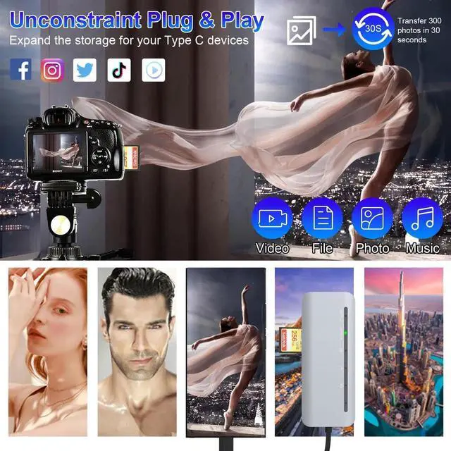 Alt view image 5 of 7 - 7-in-1 USB C Multi Card Reader, 5Gbps Aluminum Memory Card Adapter Supports SD/TF/CF/XD/Memory Stick Pro Duo, OTG Card Reader for Digital Cameras, iPhone 15/16, Android Phones, Tablets & Laptops