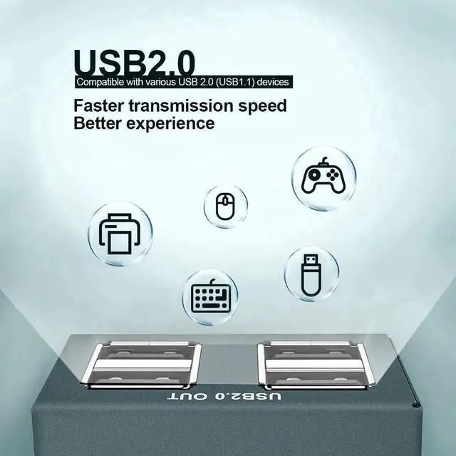 Alt view image 7 of 7 - USB Over Ethernet Extender Kit 165FT, 4-Port USB 2.0 Hub Extension via Single Cat5e/Cat6/Cat7 Cable Up to 50 Meters, Plug and Play No Driver Required USB RJ45 LAN Signal Extender
