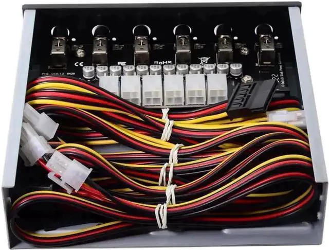 Alt view image 2 of 3 - 6 Ports HDD SSD Intelligent Power Control System, Independent Hard Drive Power Switch Module Fits Standard 5.25-inch CD-ROM Bay for Desktop PC Multi-Drive Management