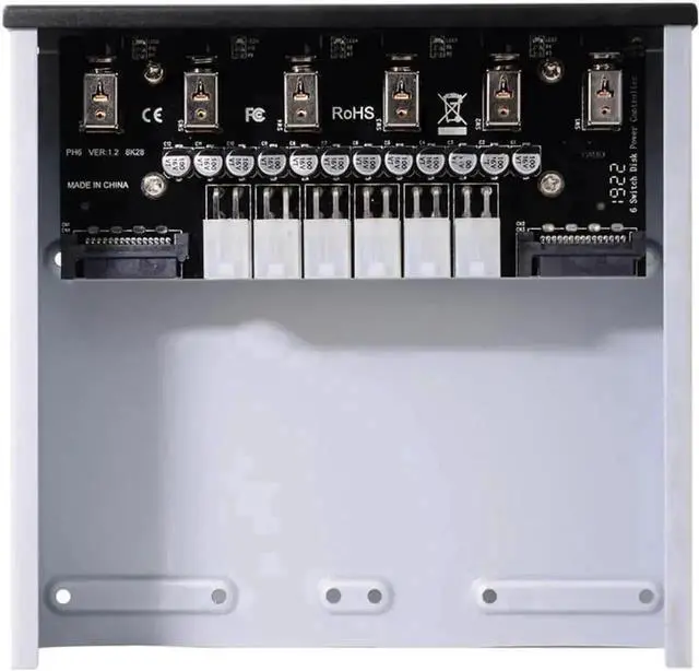 Alt view image 3 of 3 - 6 Ports HDD SSD Intelligent Power Control System, Independent Hard Drive Power Switch Module Fits Standard 5.25-inch CD-ROM Bay for Desktop PC Multi-Drive Management