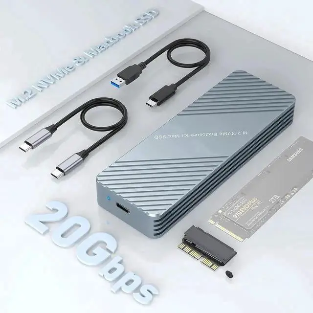 Main image of USB C 3.2 MacBook SSD Enclosure, Aluminum 12+16 Pin Apple Proprietary SSD Adapter, External NVMe SSD Case for 2013-2017 MacBook Air/Pro, Mac Pro, iMac Retina Original Drives
